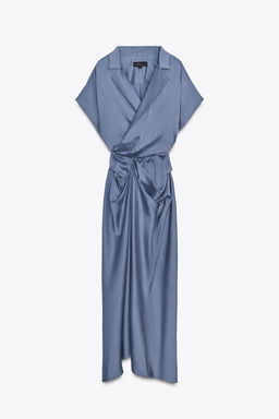 ZW COLLECTION SATIN WRAP DRESS - Zara фото 6