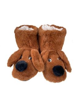 Домашние тапочки-угги в виде собаки, цвет коричневый