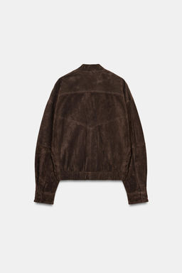 100% SUEDE BOMBER JACKET - Zara фото 7