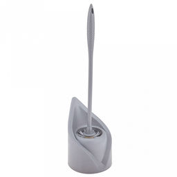 Ерш унитазный пластмассовый со съемной ручкой "Каноэ" 48см, с подставкой 14х16,5см h18,5см, серый (Китай)