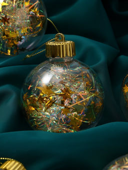 Ёлочные игрушки Льдинка - мишура, шары новогодние, d=8 см, набор 6 шт., прозрачный - Зимнее волшебство фото 8