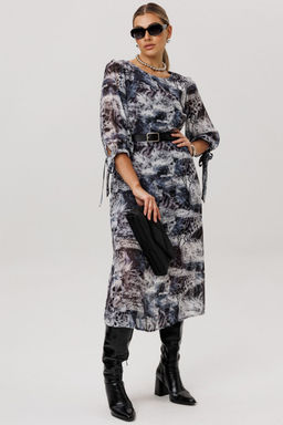 Платье ANELLI 1733 леопардовый серый  фото 7