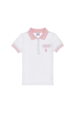 K_z _ocuk Beyaz Polo Yaka Ti__rt Sepette S_rpriz _ndirim - U.s. polo assn фото 2