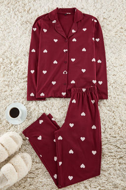 Trendyolmilla Lacivert %100 Pamuklu Kalpli Orme Pijama Tak?m? THMAW21PT0548 фото 9