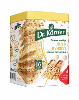 Цена за 2 шт.Хлебцы Овсяно-пшеничные со смесью семян 0,1 - Dr.korner фото 5