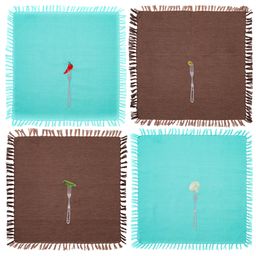 КОМПЛЕКТ САЛФЕТОК ИЗ 4-Х ШТ 40Х40СМ БОН АППЕТИТ,КОРИЧ+БИРЮЗА, 100 - Lefard фото 2