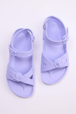 Lila Cift Bantl? Buyuk K?z Cocuk Sandalet TAKSS26SD00002
