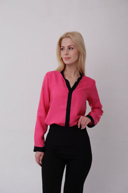 11228 Блуза розовая с чёрной отделкой - Martichelli фото 7