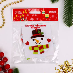 Ёлочная игрушка из фетра «Снеговичок в шапочке», набор для творчества, своими руками