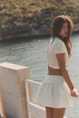 TOP CROP POPEL?N FLORES / Crudo/Amarillo