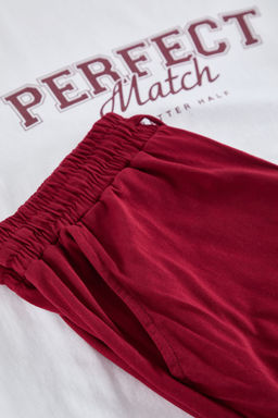 TRENDYOL MAN Ekru - Bordo Regular Fit Orme Couple/Cift %100 Pamuklu Pijama Tak?m? TMNAW25PT00047 - Trendyolmilla фото 8