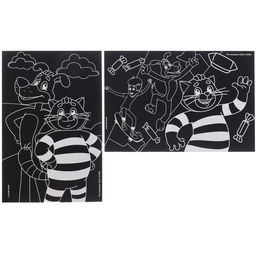 Цена за 3 шт. Гравюра детская, 2 штуки, со стекой, Простоквашино