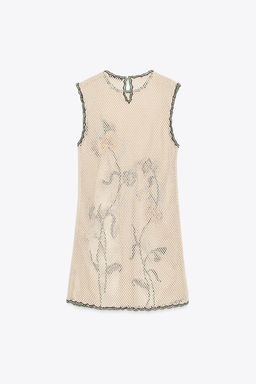 ZW COLLECTION FLORAL EMBROIDERED CROCHET DRESS - Zara фото 15