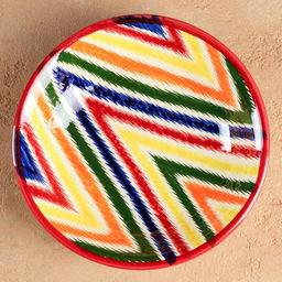 Тарелка Риштанская Керамика Атлас, разноцветная, глубокая, 20 см - Шафран фото 2