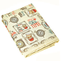 Скатерть 200х145см Чаепитие, длина стола до 160см, на 6-8 персон, рогожка (хлопок 100%) 171г/м2, упаковка классическая, пакет ПВХ 28х41см, Домашняя мода (Россия)  фото 3