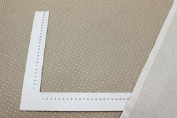 Бязь Белый горох (2мм) на бежево-кофейном, ш.1.5м, хлопок-100%, 142гр/м.кв - Купава фото 2