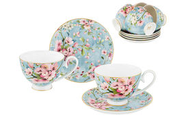 Чайн. наб. 12 пр. 300 мл Яблоневый цвет на голубом на ножке, NEW BONE CHINA - Elan gallery фото 10