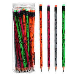 Цена за 12 шт. Карандаш чернографитный, твёрдость НВ, «Пламя» с ластиком, в тубе, корпус МИКС, штрихкод на штуке