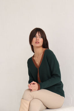 Martichelli Кардиган Emerald с коричневой отделкой  фото 4