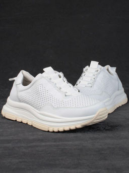 05-PDL250-1 WHITE Кроссовки женские (натуральная кожа)