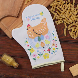 Варежка-прихватка Доляна Курочки 20х28 см, 35% хл, 65% пэ, ватин 250 г/м2