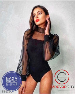 Блузка боди с длинным рукавом сетка - Bruno фото 2