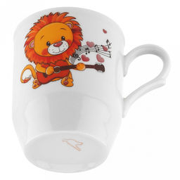 Кружка фарфоровая "Львята" 210мл, форма "Русское поле" (Россия)