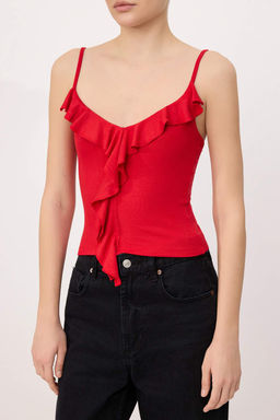 Ekru Ask?l? F?rf?rl? Fitted/Vucuda Oturan Orme Bluz TWOSS25BZ00601 - Trendyolmilla фото 11