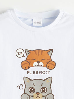 K?z ?ocuk Bask?l? Pijama Tak?m