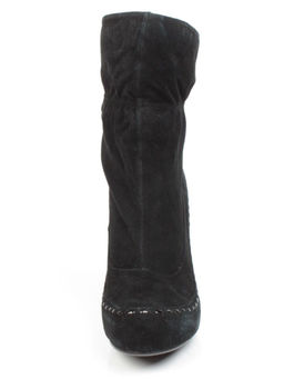 02-002-501/1/21 BLACK Полусапоги женские (натуральная замша,байка) - Фабричный китай фото 8