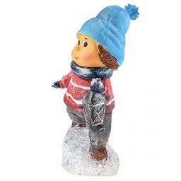 Скульптура-фигура для сада из полистоуна "Мальчик с фонариком" 13х8х20см (Россия)