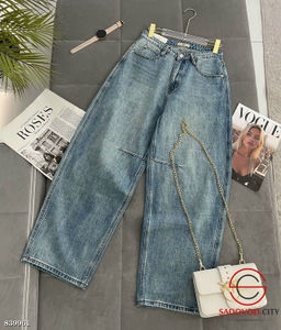 Джинсы багги с высокой посадкой