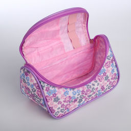 Косметичка-сумка на молнии, с принтом Цветочная поляна, сиреневая - Simaland фото 3