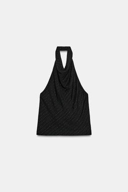 METALLIC THREAD HALTER TOP - Zara фото 7