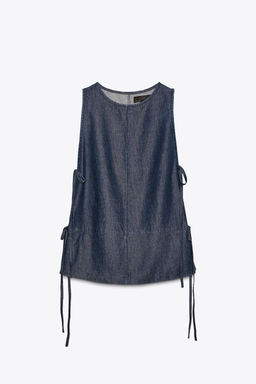 ZW COLLECTION DENIM TIE TOP - Zara фото 13