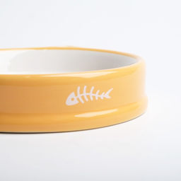 Миска керамическая Голова кота 200 мл - 15153.5 см, белая/жёлтая - Пижон фото 6