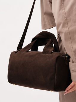 Замшевая сумка Bowling DBR 31378 черный каштан  фото 6