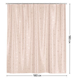 VAL JR-1818C Штора для ванной комнаты с кристаллическим эффектом, PEVA, 180*180 см, JARDIN, шт