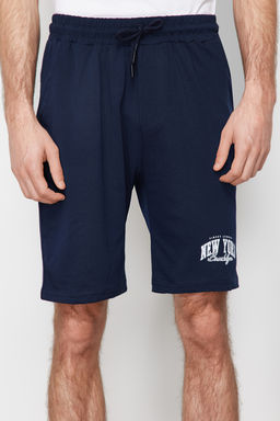 TRENDYOL MAN Lacivert Bask?l? Regular Fit Orme Sortlu Pijama Tak?m? TMNSS24PT00012 - Trendyolmilla фото 5