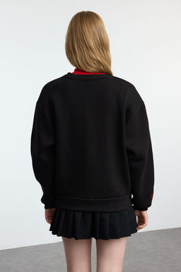 TRENDYOLMILLA Mor Nak?sl? Regular/Normal Kal?p Kal?n Ici Polarl? Orme Sweatshirt TWOAW25SW00176  фото 17