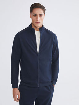 Dik Yaka Erkek Fermuarl? Sweatshirt