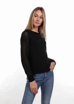 СВИТЕР СВ229 ЧЕРНЫЙ С СЕТКОЙ - Assana фото 2