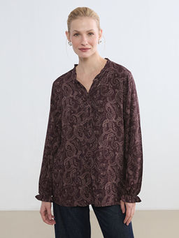 Ka??k Yaka Desenli Bluz