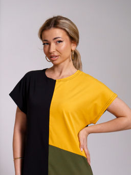 969 Платье "Черный/горчица"