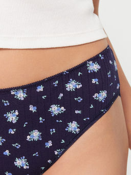 Цена за 2 штуки! Трусы слипы женские синие с цветочным принтом цветочки на т.синем 412550 - Mark formelle фото 6