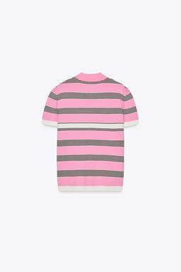 STRIPED KNIT POLO TOP - Zara фото 6