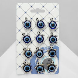 Цена за 12 шт. Брошь-оберег «Черепашка» турецкий глаз, МИКС