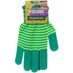 Цена за 12 шт. Перчатки нейлоновые "Садовник" с ПВХ точкой, зеленые 8 р-р ДоброСад