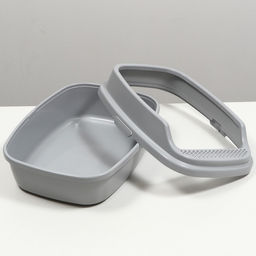 Туалет Айша M с бортом 53 х 39 х 21 см серый FIX - Пижон фото 6