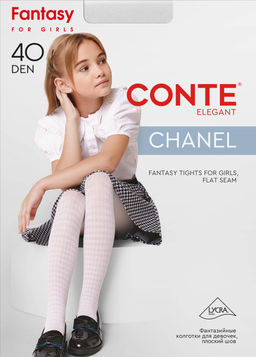 CONTE CHANEL Колготки с рисунком гусиная лапка bianco